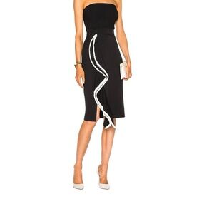Alexis Black Strapless Dress with White Accent